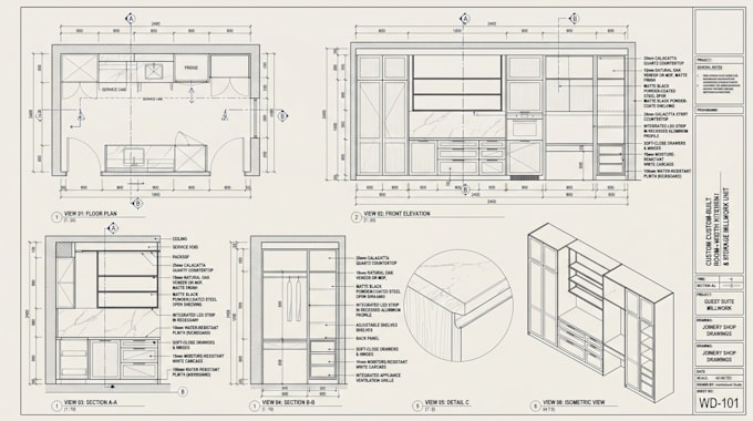 create fabrication ready millwork shop drawings and cutlists