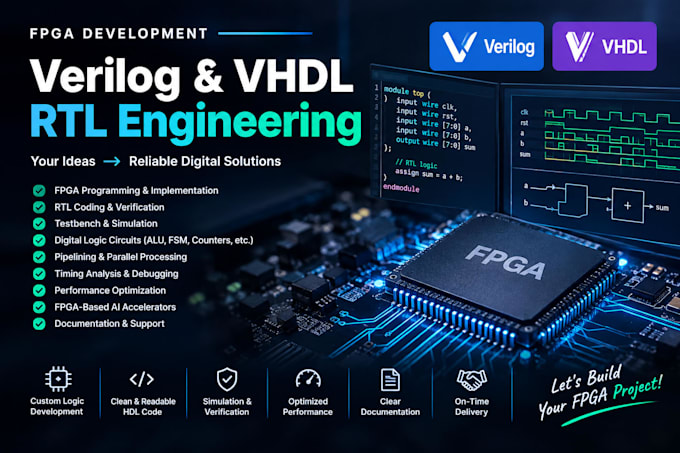 develop vhdl and verilog designs for fpga projects