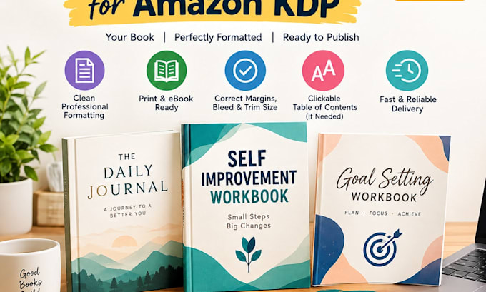 format books, journals, and workbooks for amazon KDP