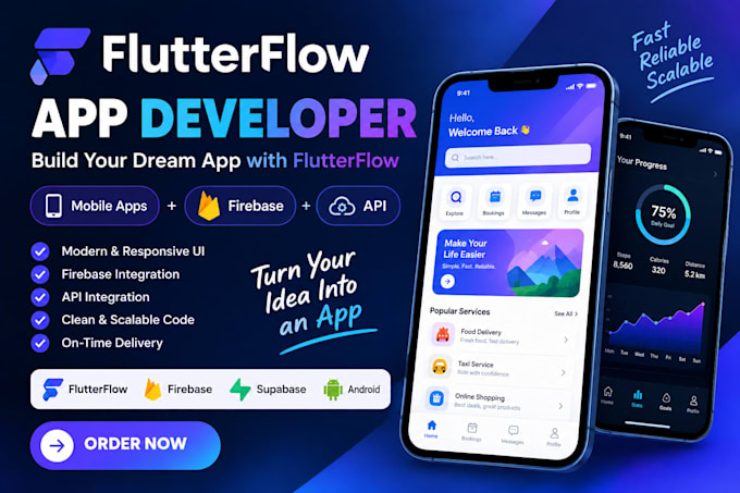 build a flutterflow mobile app with firebase and api integration