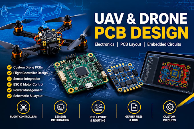 design uav electronics, drone pcb layouts, and embedded circuits