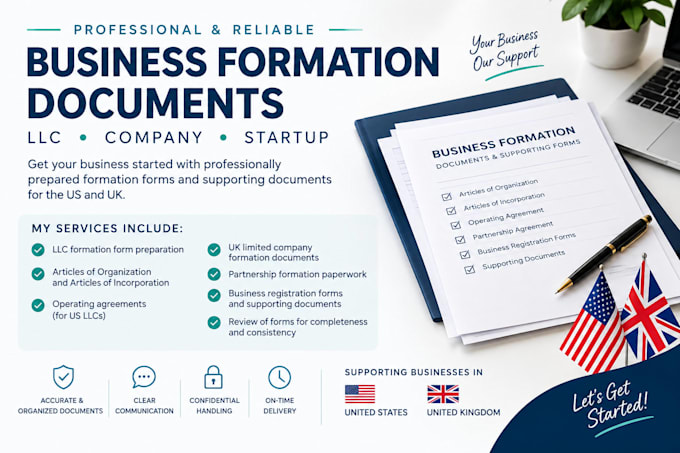 prepare business formation forms and registration documents