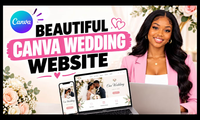 design a beautiful canva wedding website with rsvp details