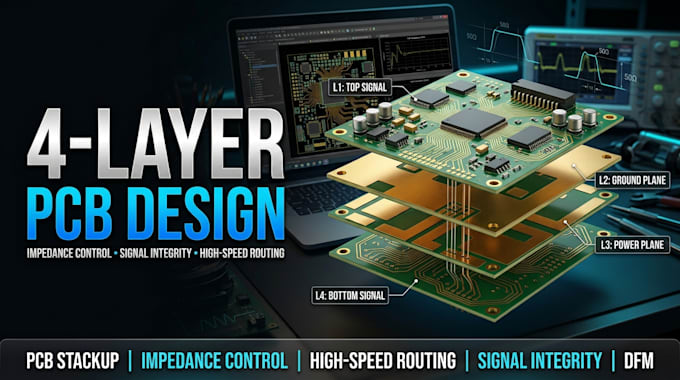 design 4 layer pcb with impedance control signal integrity high speed routing