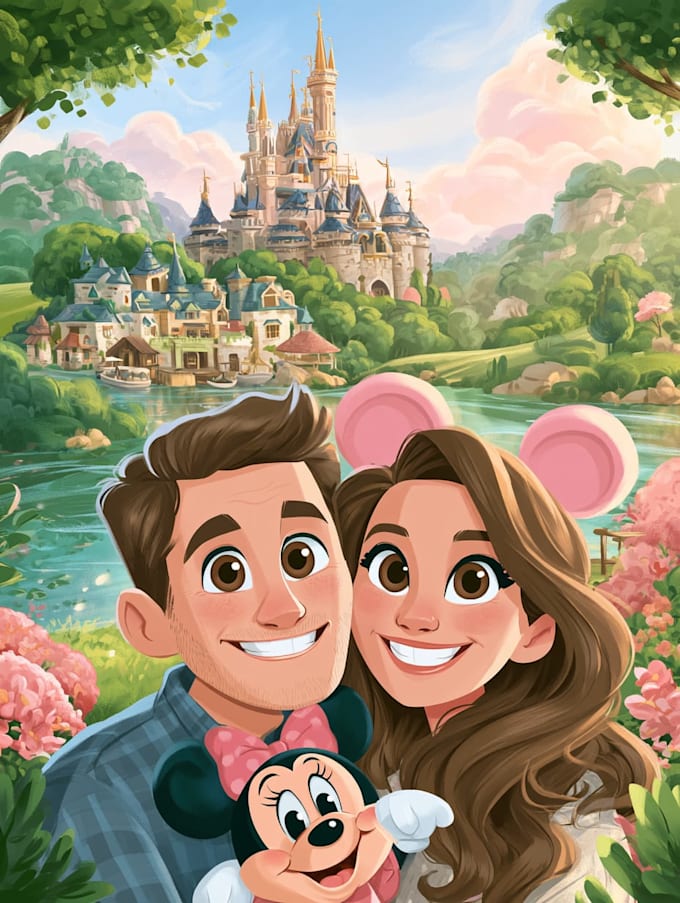 create a disney cartoon illustration