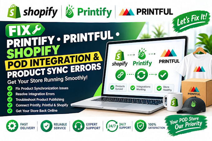fix printify printful shopify pod integration product sync and technical errors