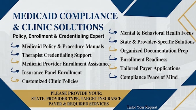 write medicaid policy and procedure, credentialing provider enrollment