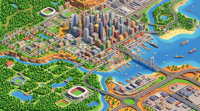 design vector city maps, urban maps, district maps and street maps