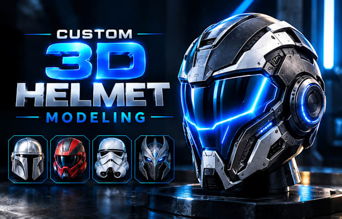 create custom sci fi and cosplay helmet 3d models