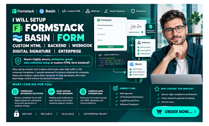 do formstack basin form custom HTML backend webhook digital signature enterprise