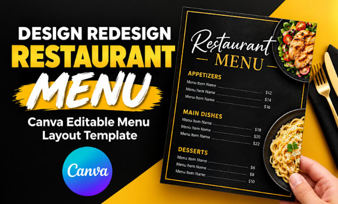 design redesign restaurant menu canva editable menu layout canva template