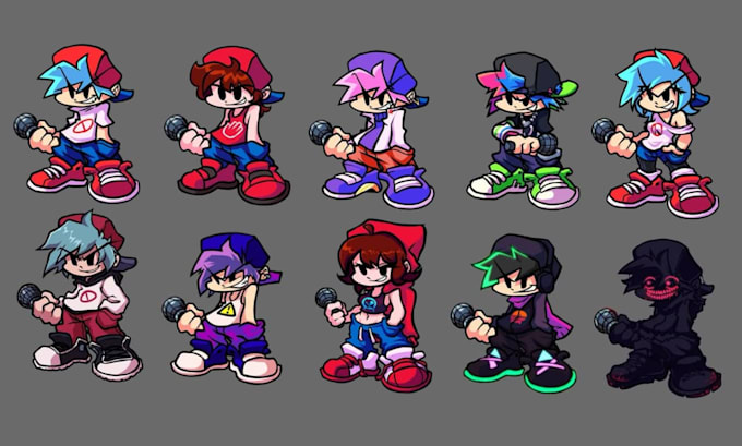 Haré sprite de personaje de fnf y sprite animado para friday night funkin