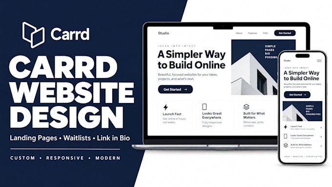 design a carrd landing page, waitlist, link in bio or mini website