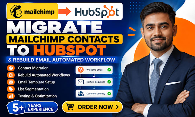 migrate mailchimp contacts to hubspot and rebuild email automated workflow