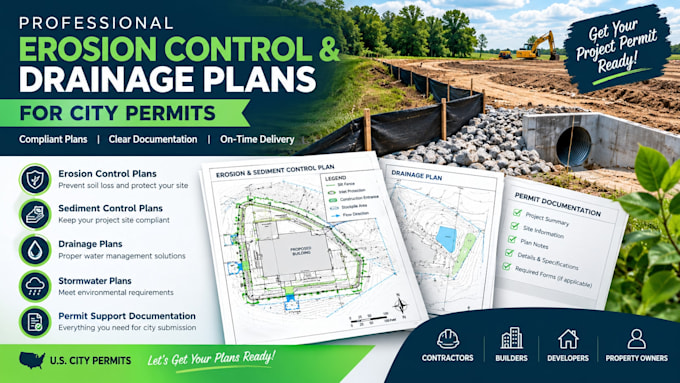 design  erosion control and drainage plans for city permits