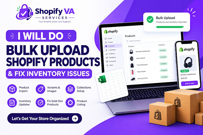 bulk upload shopify products and fix inventory issues
