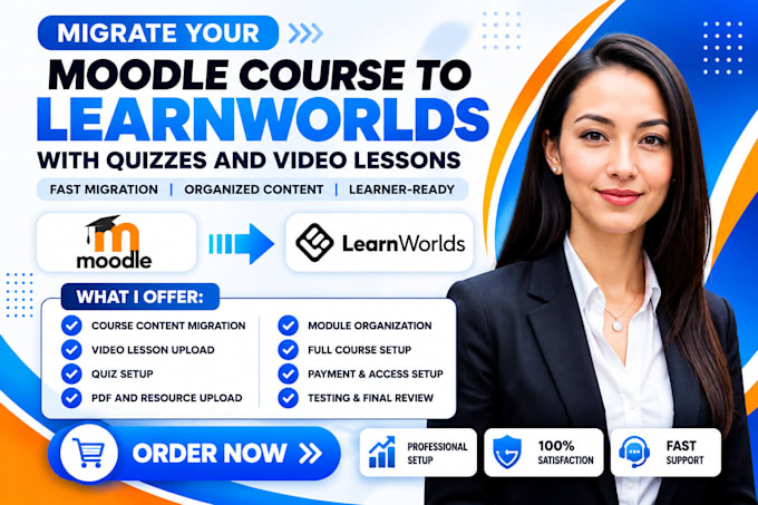 migrate moodle course to learnworlds lms with quizzes and video lessons