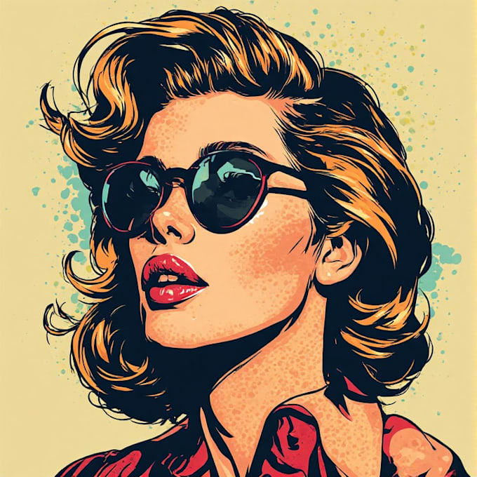 create  pop art illustrations for prints