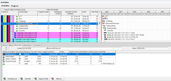 prepare primavera p6 schedule, msp schedule