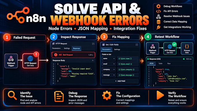 fix n8n workflow errors and API integration issues