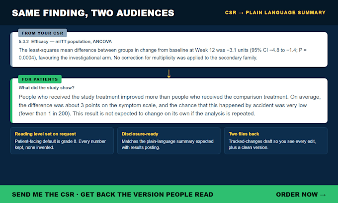 write medical content and plain language summaries
