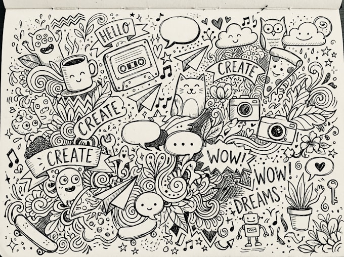 create a hand drawn doodle illustration