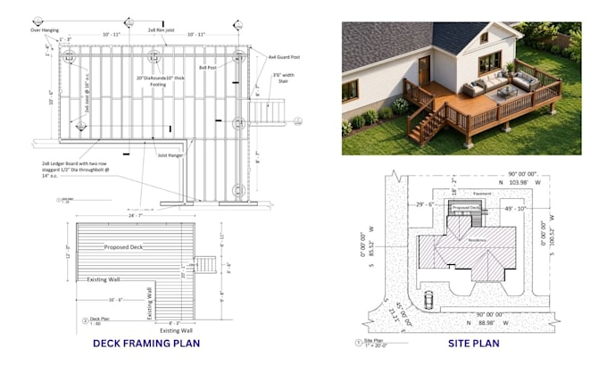 create deck, patio, porch and pergola permit drawing