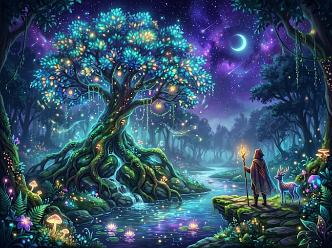 create a beautiful digital illustration