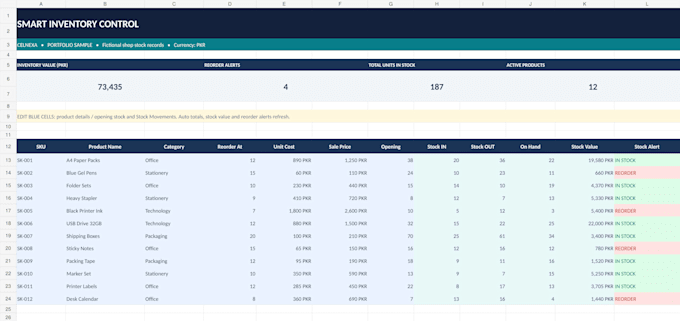 create excel spreadsheets with formulas and do data entry