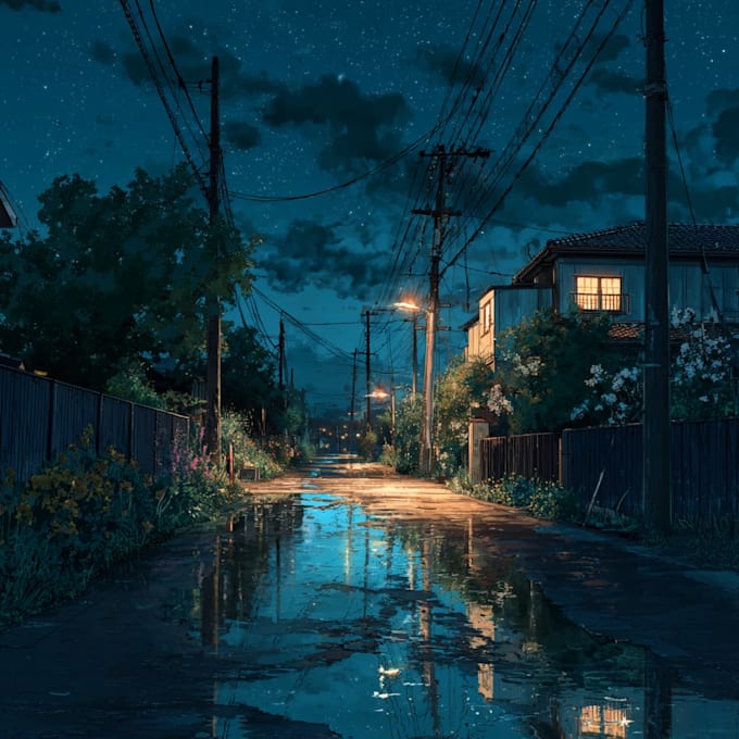 draw anime vtuber streaming background art illustration
