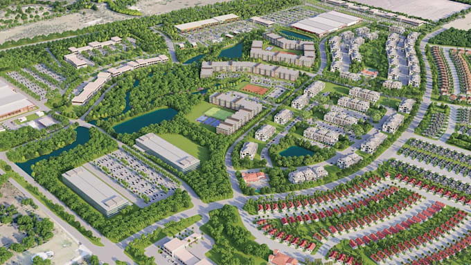 do architectural site plan and masterplan rendering for 2d, and 3d presentations