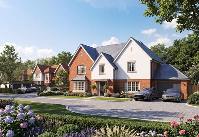 revit model residential building, exterior rendering, bim code property approval