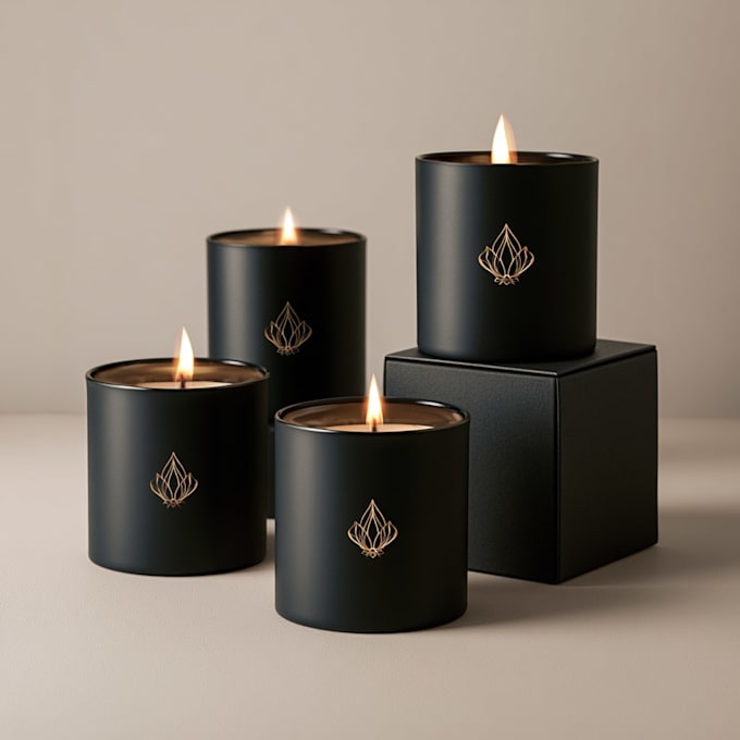 design a sophisticated candle logo and packaging