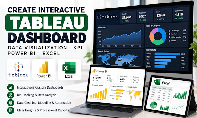 create interactive tableau dashboard data xenbar kpi power bi excel