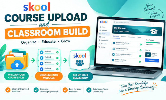 build and upload your course into the skool classroom