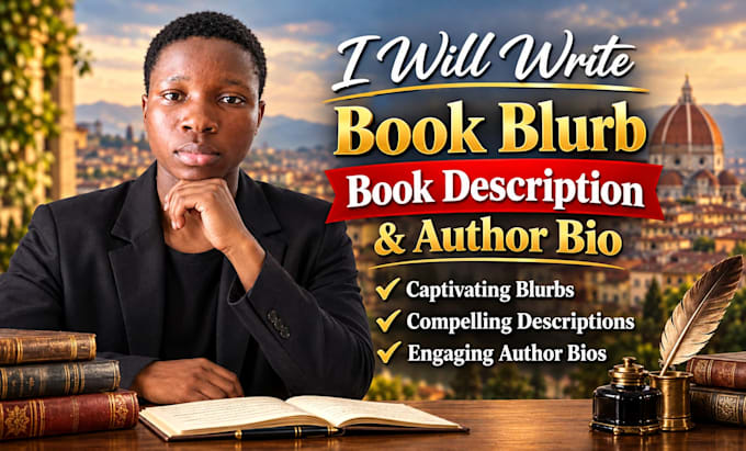 write compelling book blurbs, book descriptions, and author bios