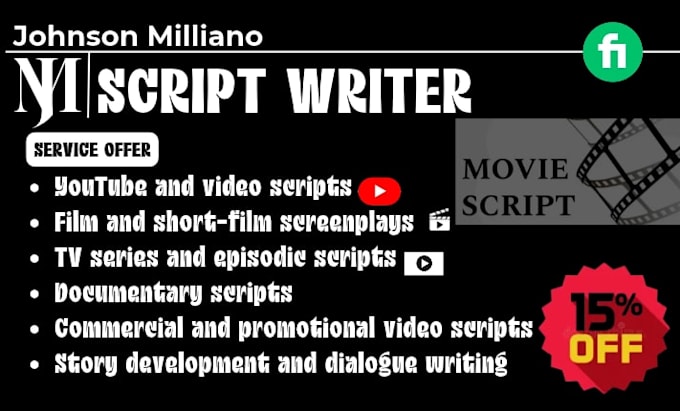 write engaging youtube scripts, video scripts, and film screenplays