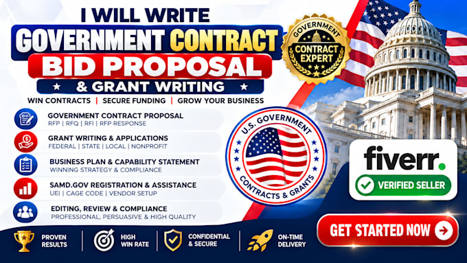 write government contract, bid proposal, grant writing, do grant applications