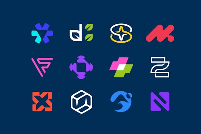 abstract gradient logo with complete identity