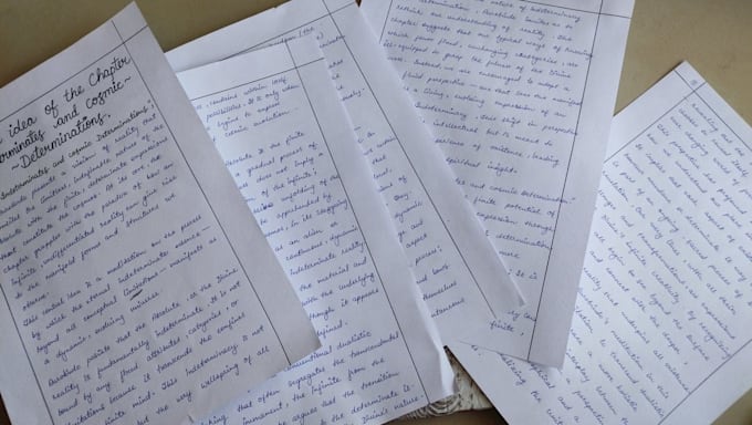 handwrite notes and letter