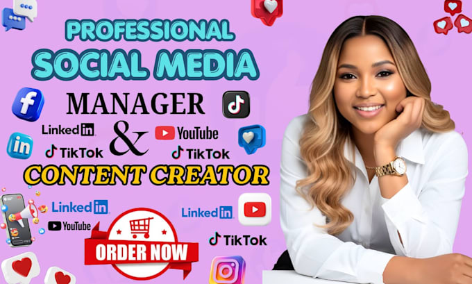 be your social media marketing manager and content creator social media manager
