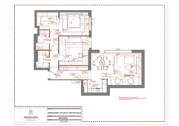 create a 2d floor plan with an optimized furniture layout
