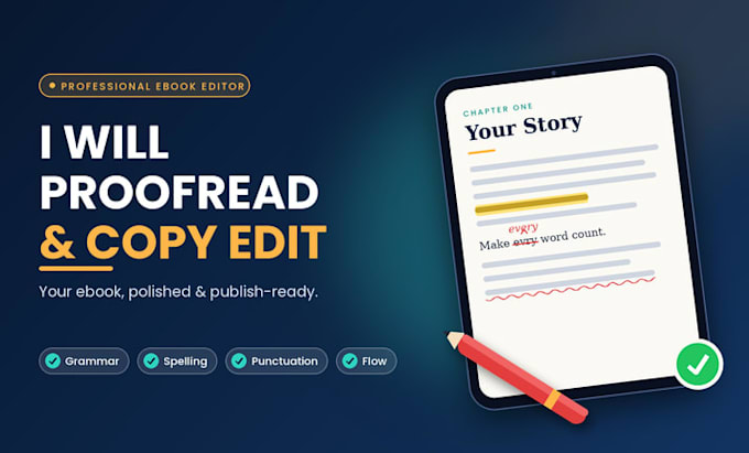 do ebook writting, professionally proofread and copy edit your work