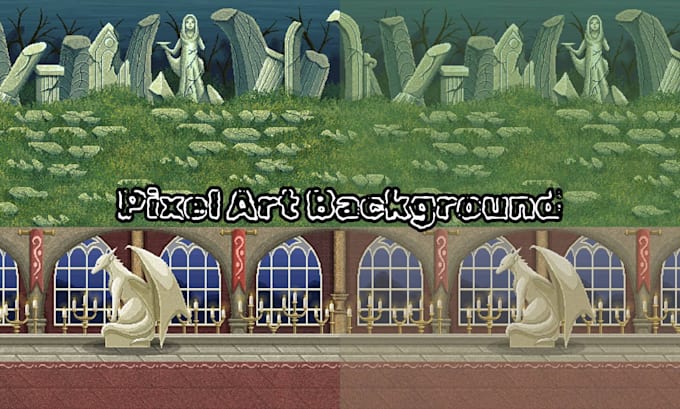 create pixel art background for your game assets and pixel art animation