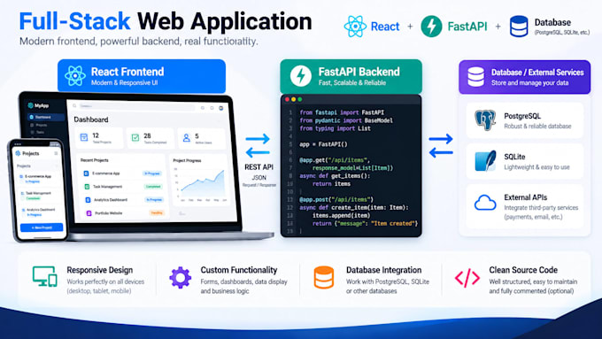build a react frontend with fastapi backend