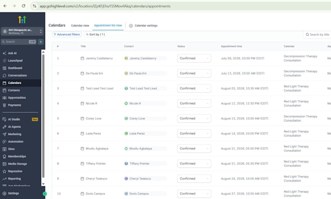 build gohighlevel funnels, workflows, and appointment booking systems