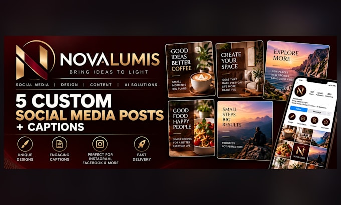 design professional instagram posts and social media graphics