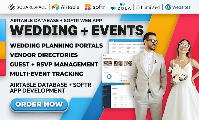 build airtable database softr app for wedding event planning portal databases