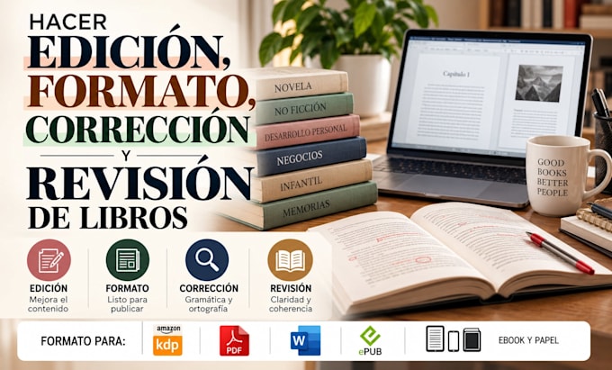 hacer edicion, formato, correccion y revision de libros
