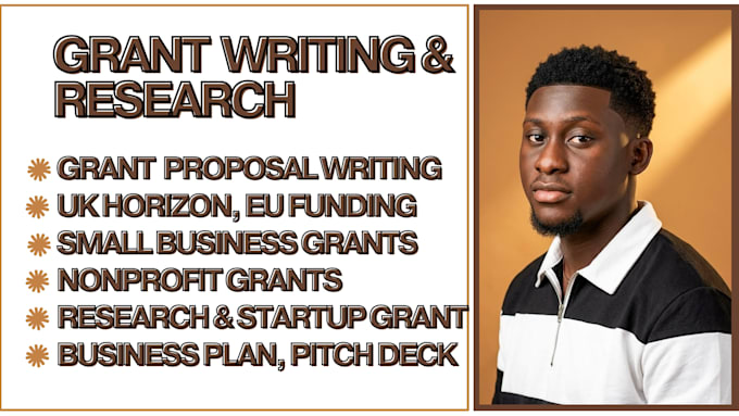 write eu, UK, US grant proposals, grant research, grant application, pitch deck